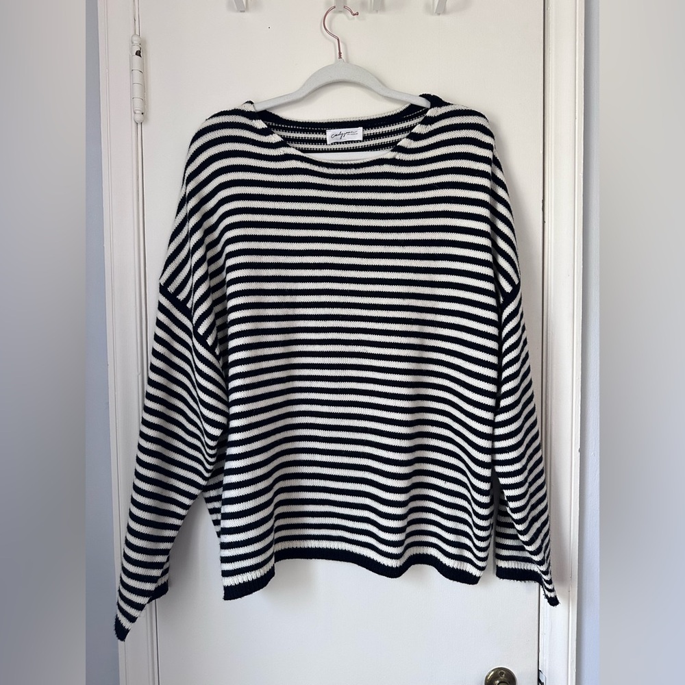 CJLA Black and white striped sweater